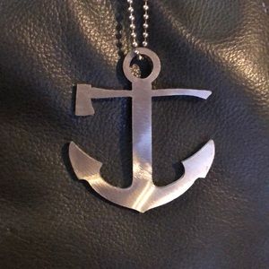 Flag nor Fail Anchor necklace (stainless steel)